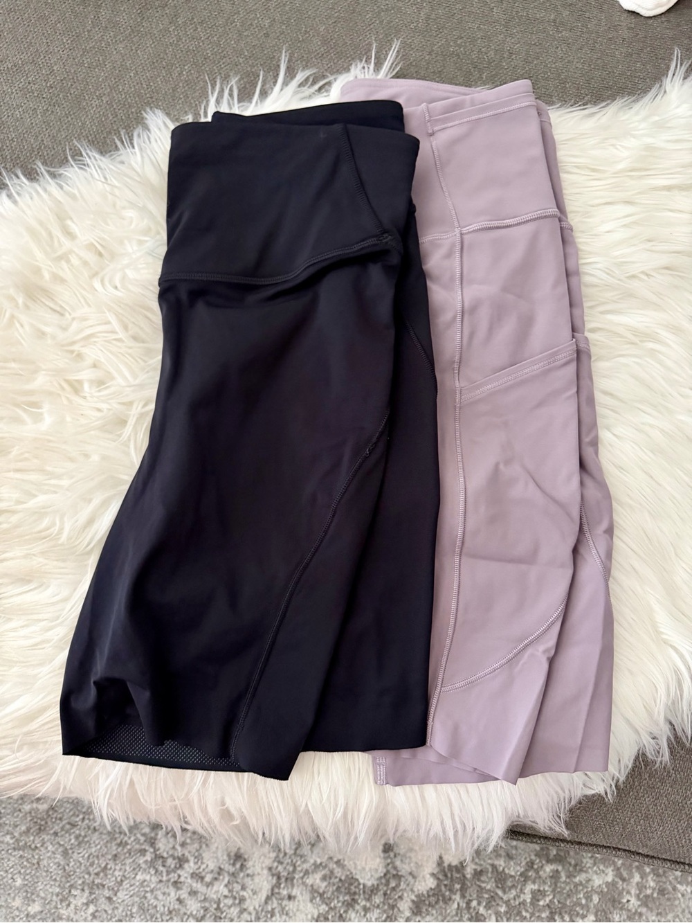 Lululemon High-Waist fast and free shorts — Black and Lavender